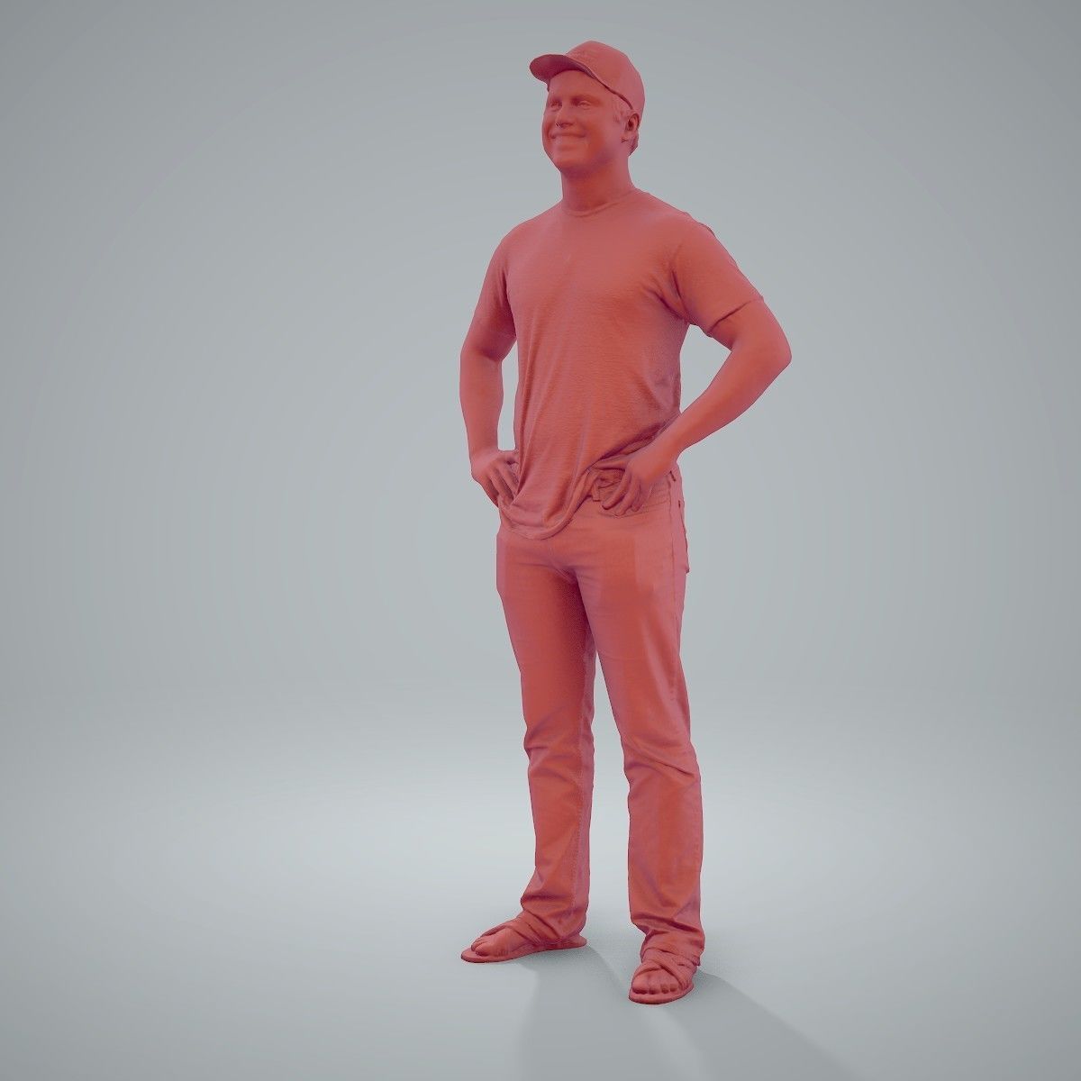 Casual Man Wearing Jeans and Baseball Cap CMan0206-HD2-O01P01-S 3D model_71