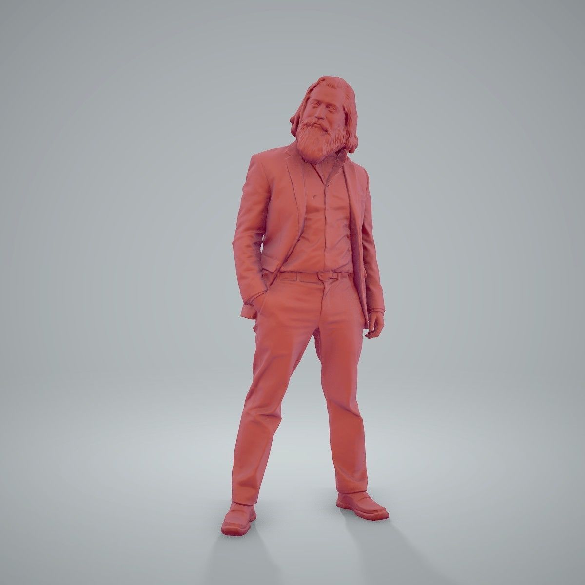 Classy Bearded Man with Brown Suit CMan0205-HD2-O01P01-S 3D model_9