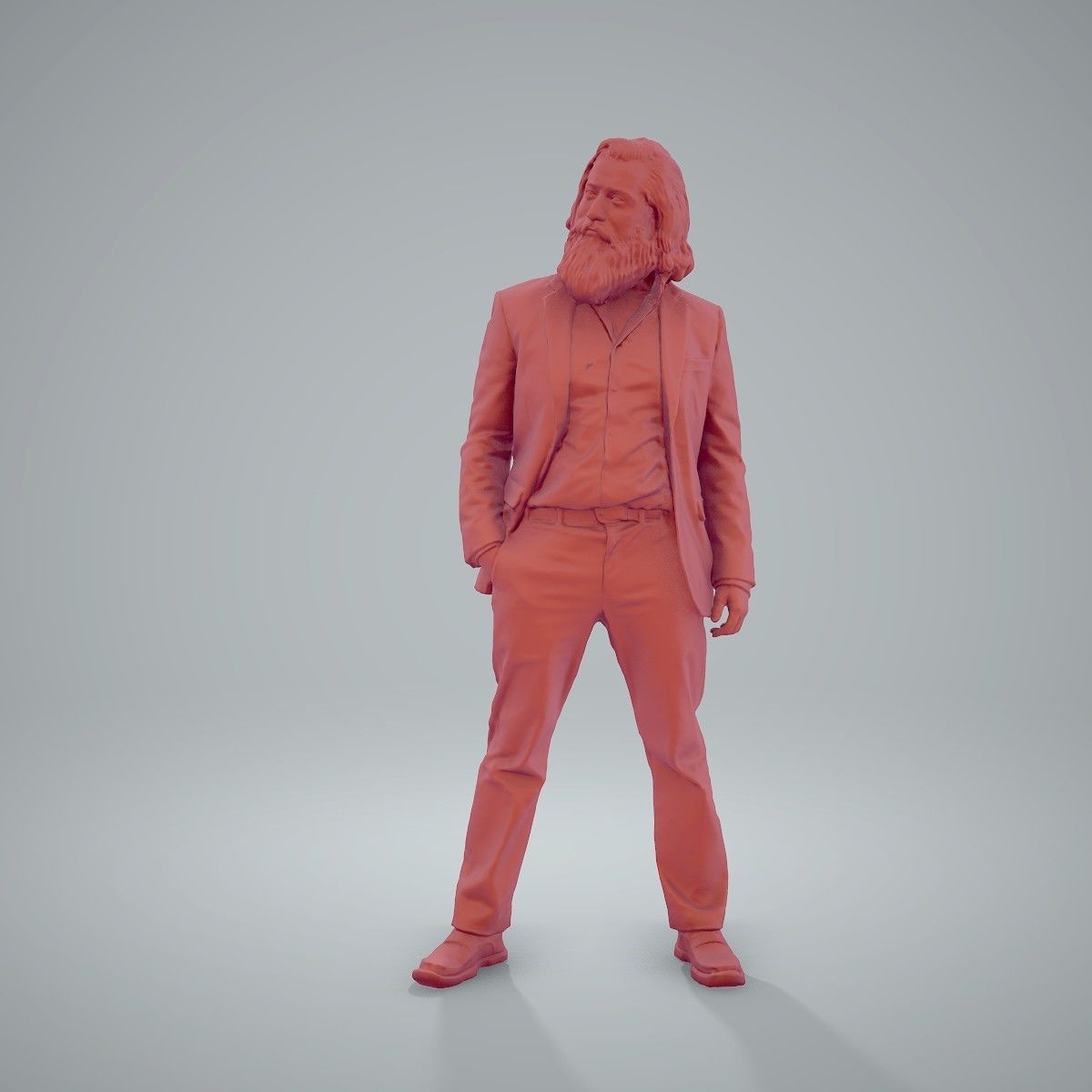 Classy Bearded Man with Brown Suit CMan0205-HD2-O01P01-S 3D model_34