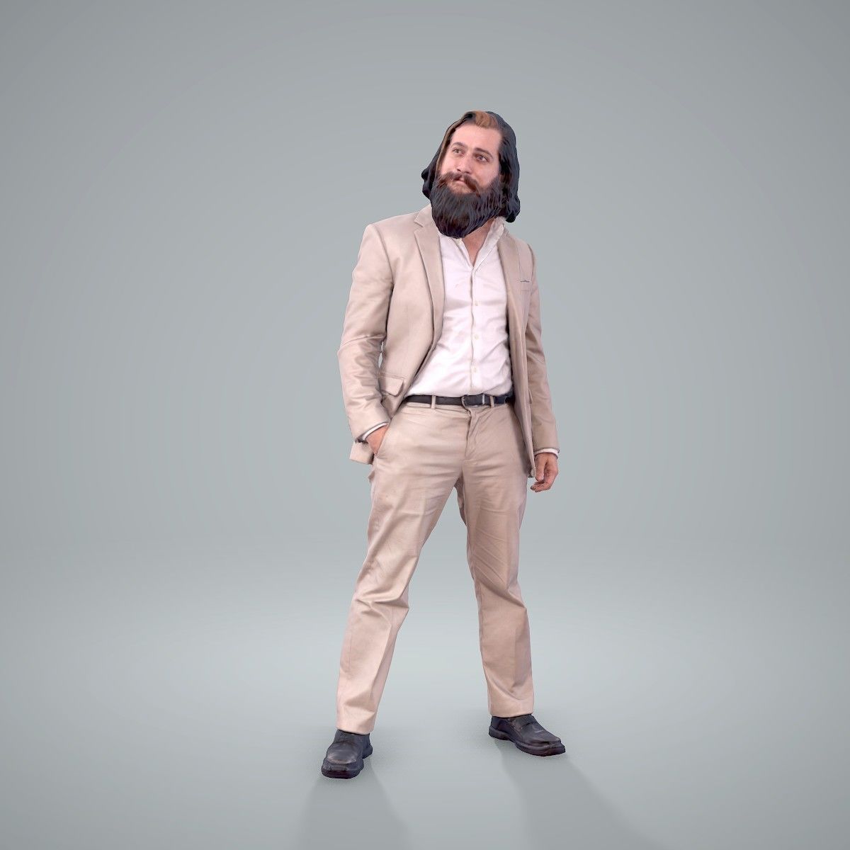 Classy Bearded Man with Brown Suit CMan0205-HD2-O01P01-S 3D model_33