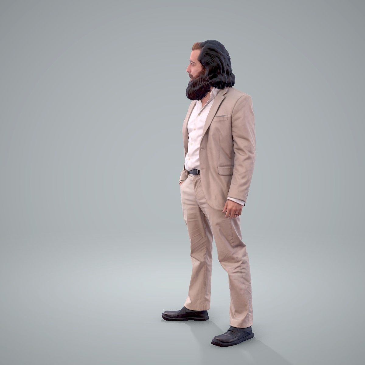 Classy Bearded Man with Brown Suit CMan0205-HD2-O01P01-S 3D model_12