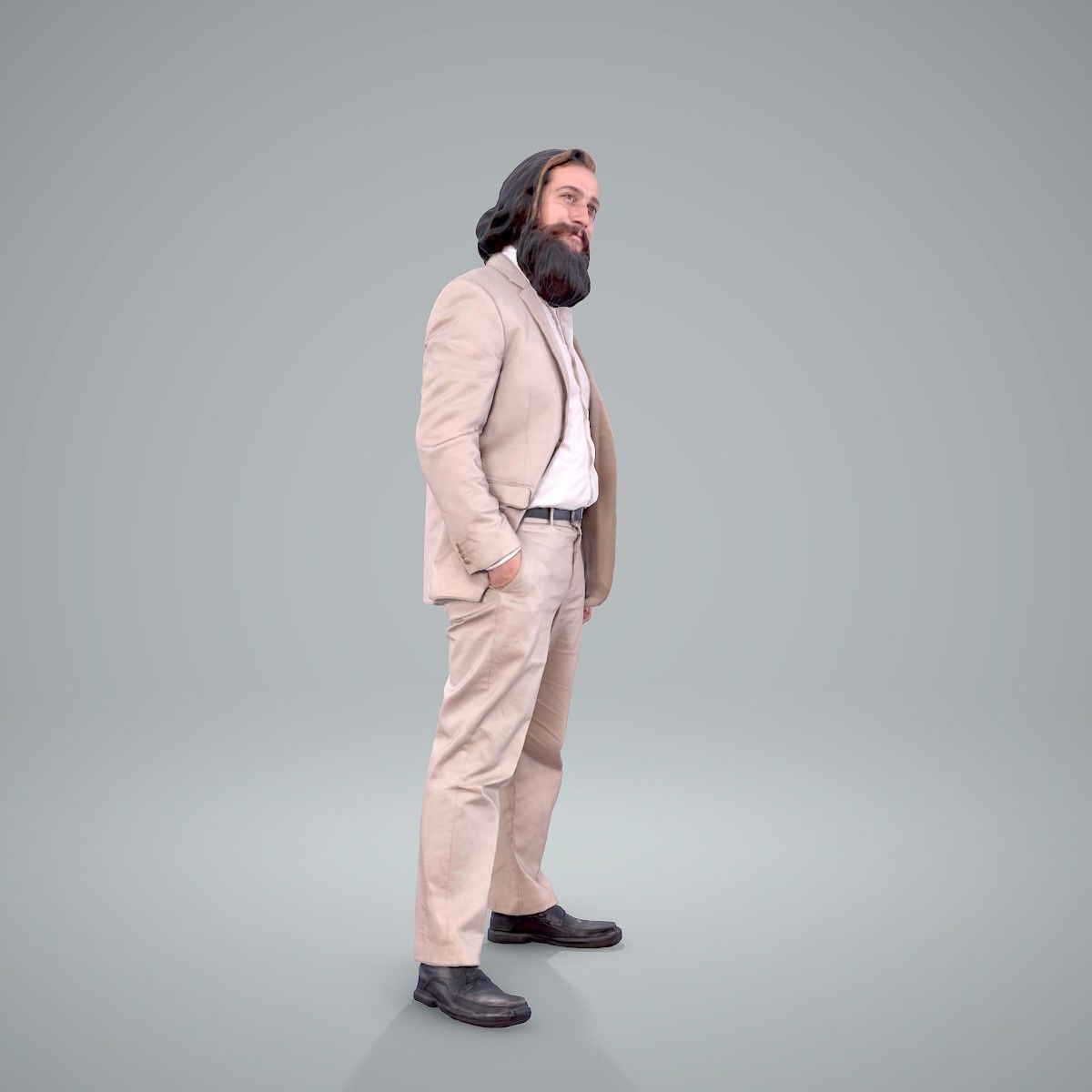 Classy Bearded Man with Brown Suit CMan0205-HD2-O01P01-S 3D model_4