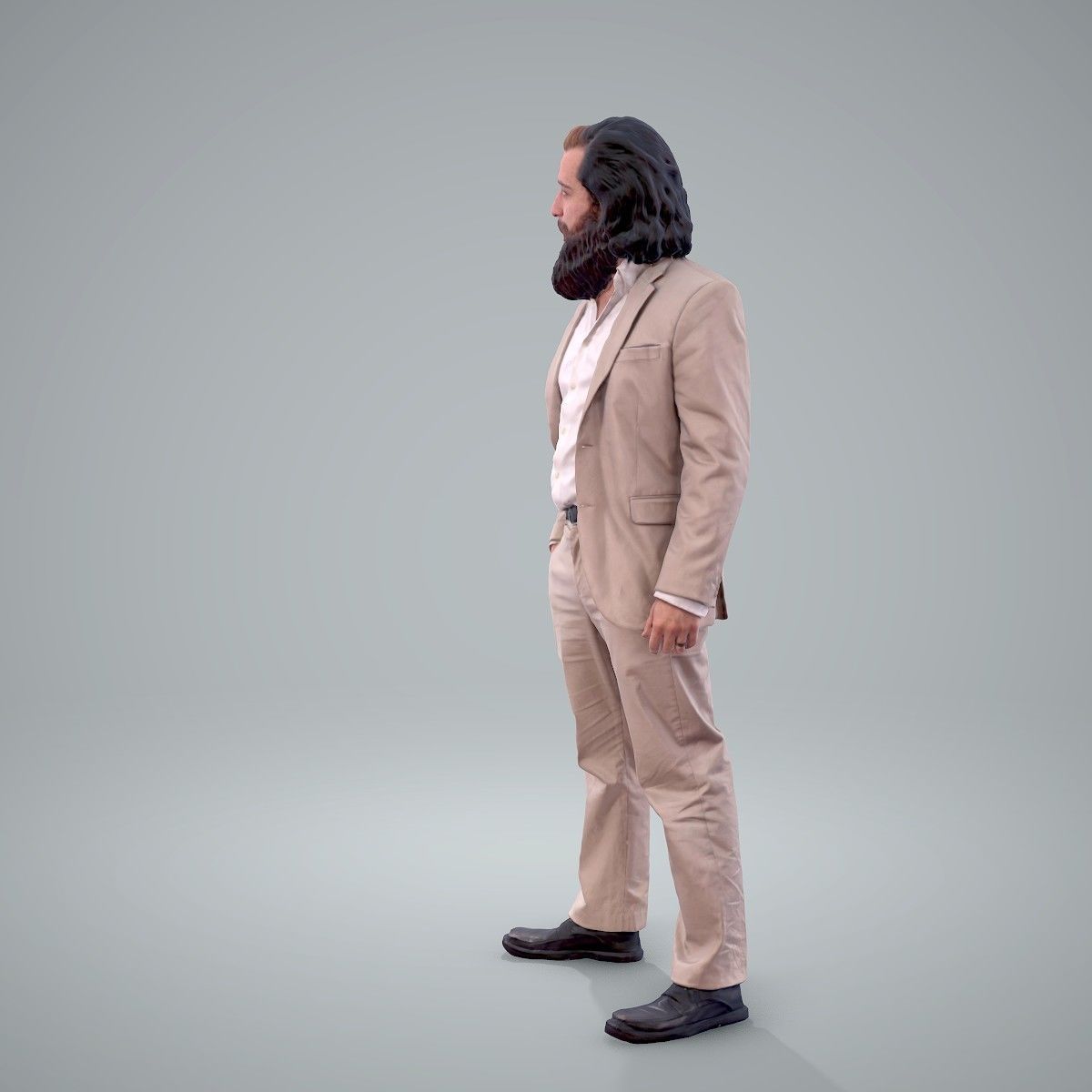 Classy Bearded Man with Brown Suit CMan0205-HD2-O01P01-S 3D model_39