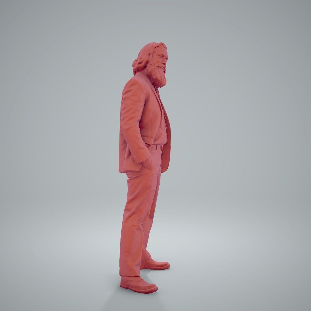 Classy Bearded Man with Brown Suit CMan0205-HD2-O01P01-S 3D model_11