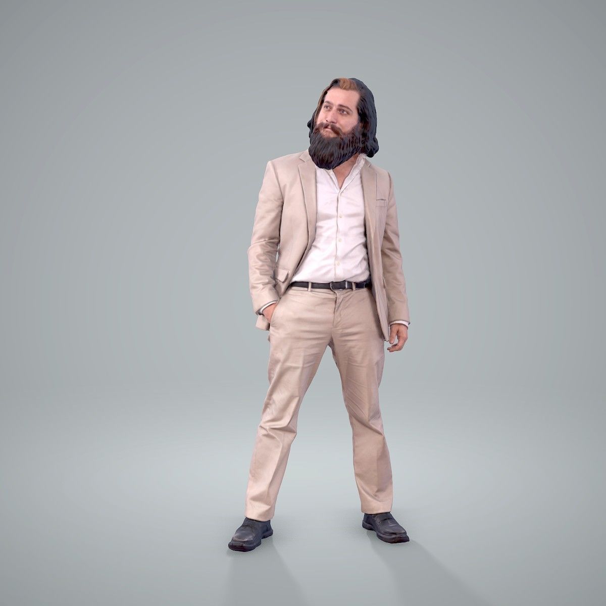 Classy Bearded Man with Brown Suit CMan0205-HD2-O01P01-S 3D model_70