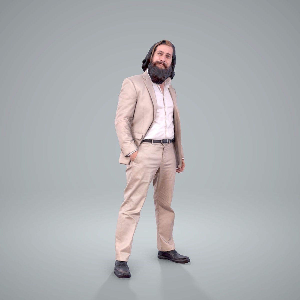 Classy Bearded Man with Brown Suit CMan0205-HD2-O01P01-S 3D model_20
