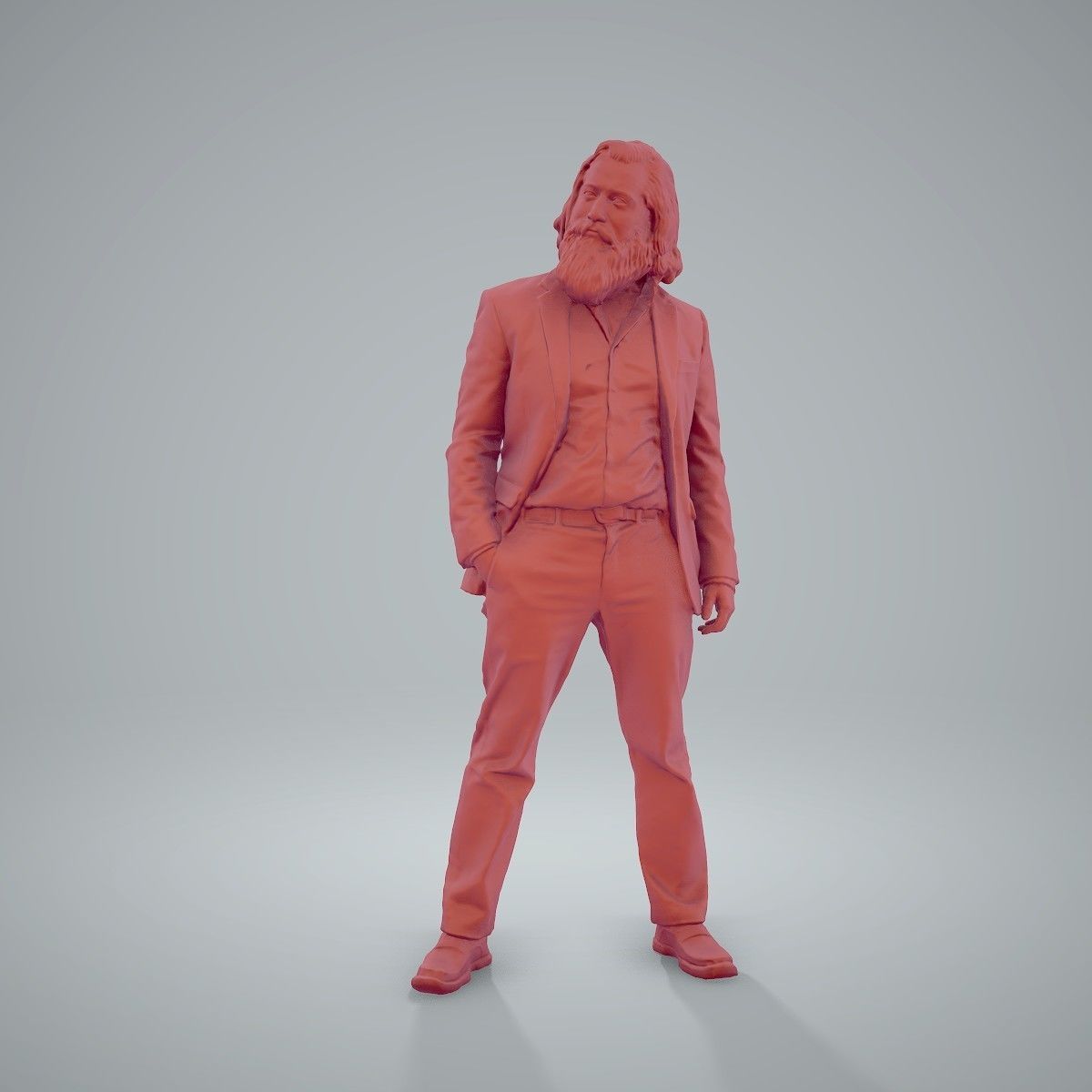 Classy Bearded Man with Brown Suit CMan0205-HD2-O01P01-S 3D model_71