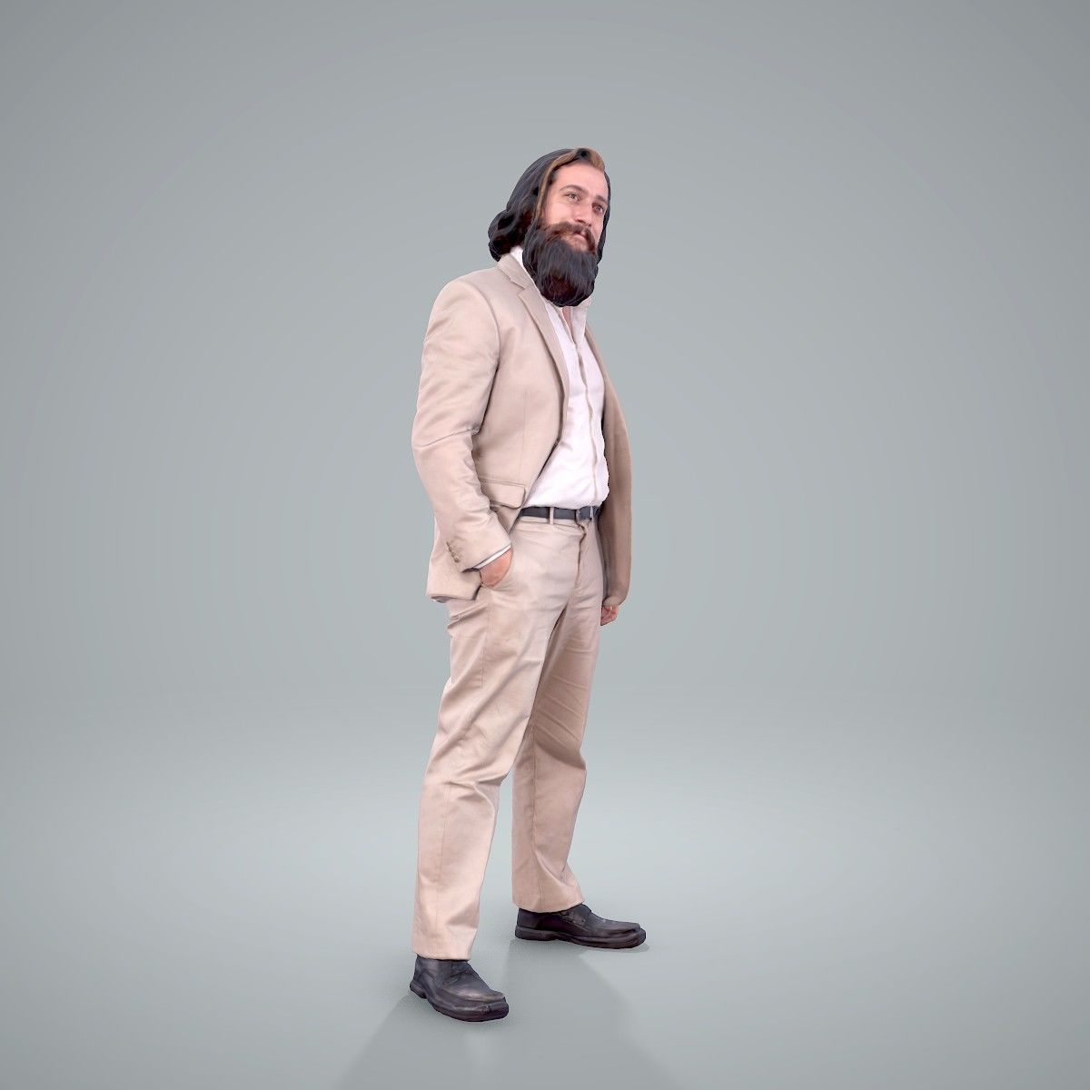 Classy Bearded Man with Brown Suit CMan0205-HD2-O01P01-S 3D model_67