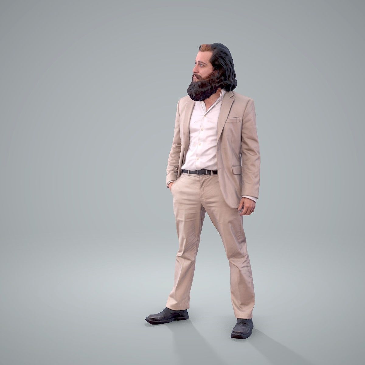 Classy Bearded Man with Brown Suit CMan0205-HD2-O01P01-S 3D model_61