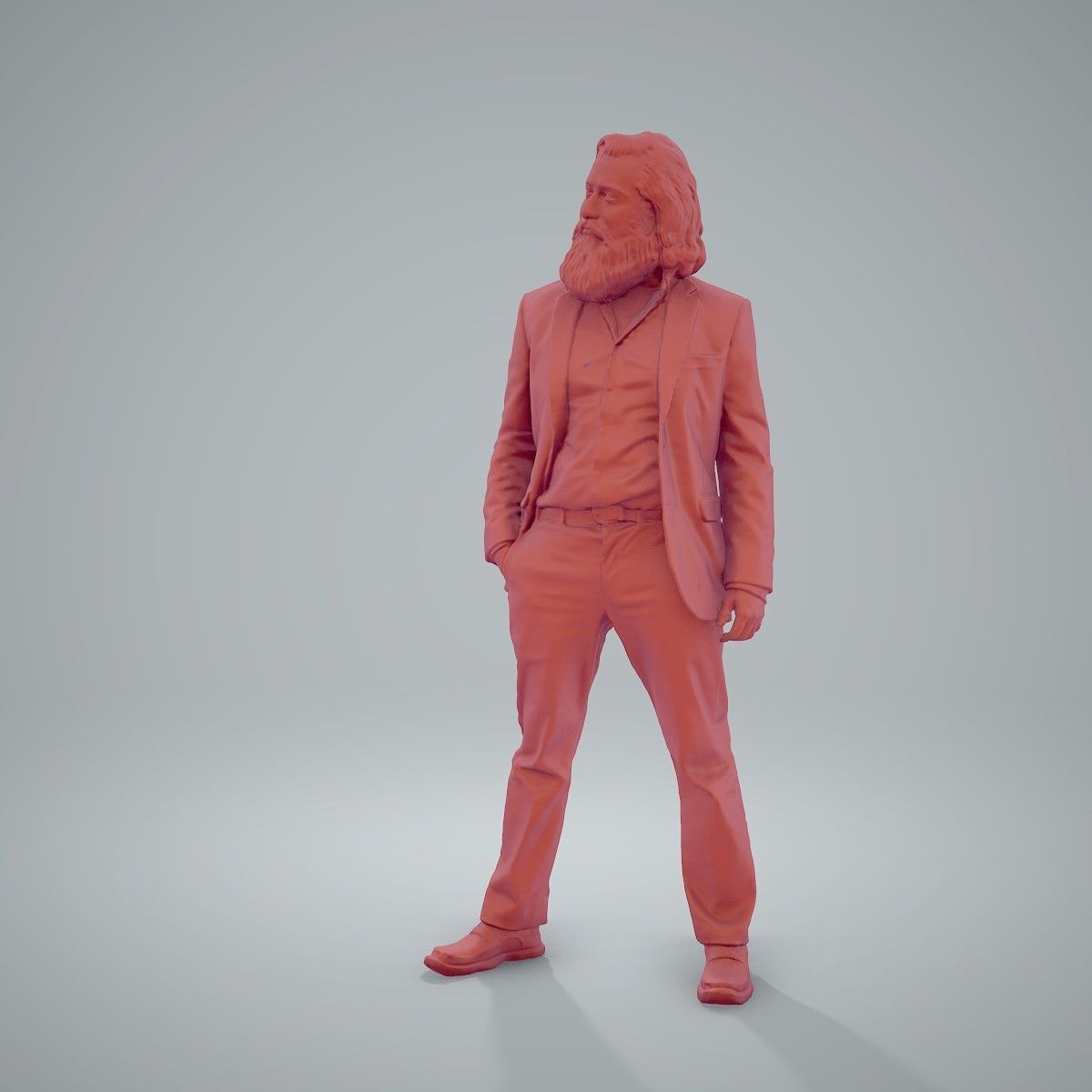 Classy Bearded Man with Brown Suit CMan0205-HD2-O01P01-S 3D model_18