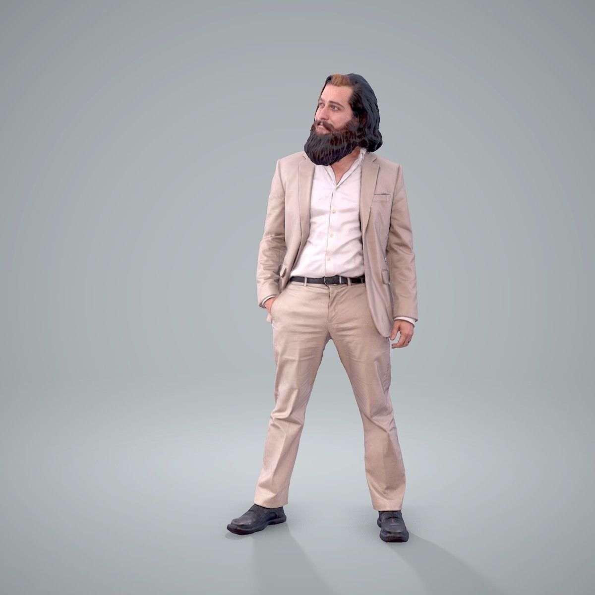 Classy Bearded Man with Brown Suit CMan0205-HD2-O01P01-S 3D model_30