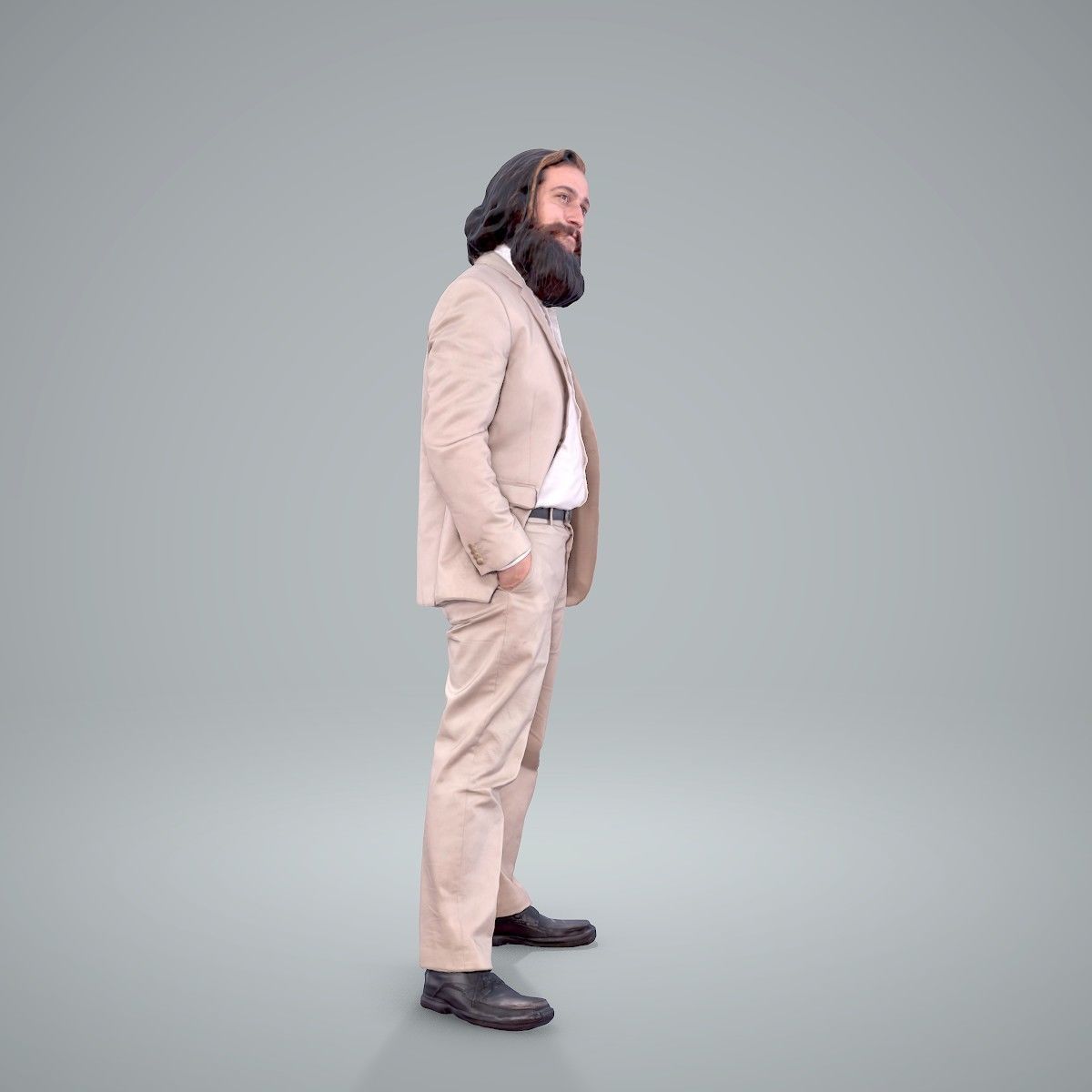 Classy Bearded Man with Brown Suit CMan0205-HD2-O01P01-S 3D model_19