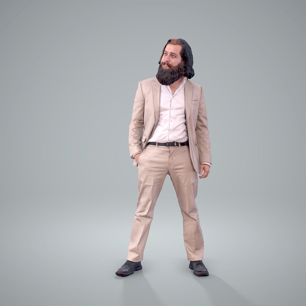 Classy Bearded Man with Brown Suit CMan0205-HD2-O01P01-S 3D model_63