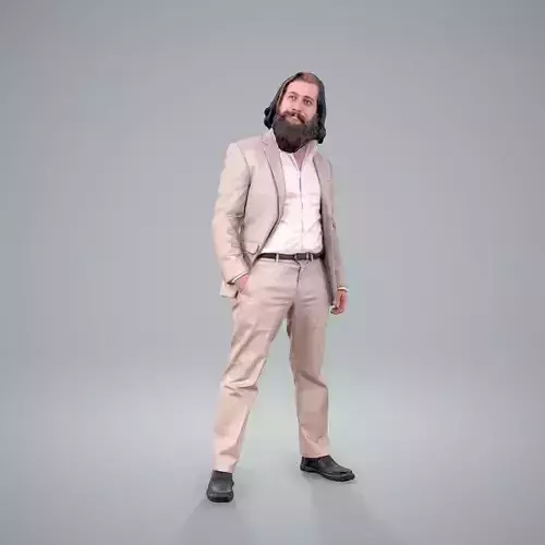 Classy Bearded Man with Brown Suit CMan0205-HD2-O01P01-S