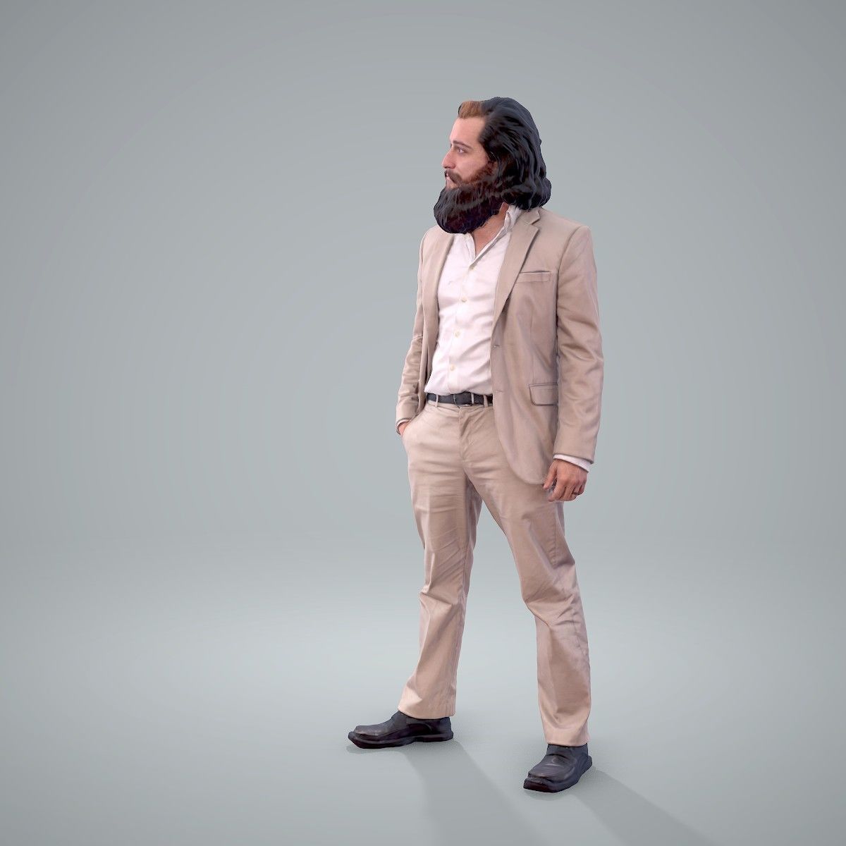 Classy Bearded Man with Brown Suit CMan0205-HD2-O01P01-S 3D model_59