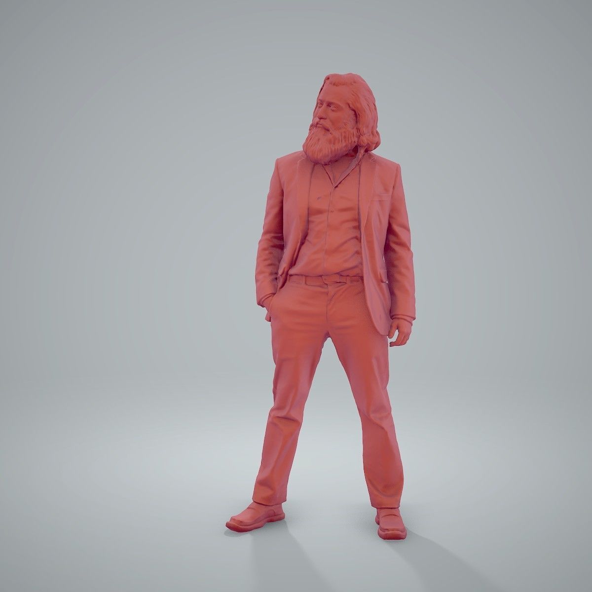 Classy Bearded Man with Brown Suit CMan0205-HD2-O01P01-S 3D model_22