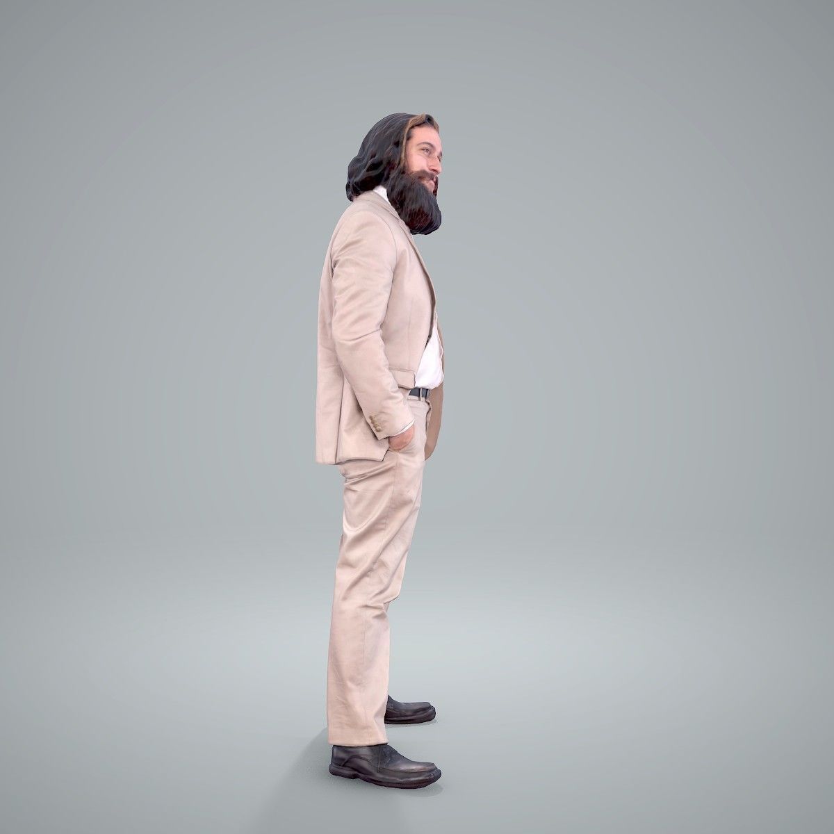 Classy Bearded Man with Brown Suit CMan0205-HD2-O01P01-S 3D model_42