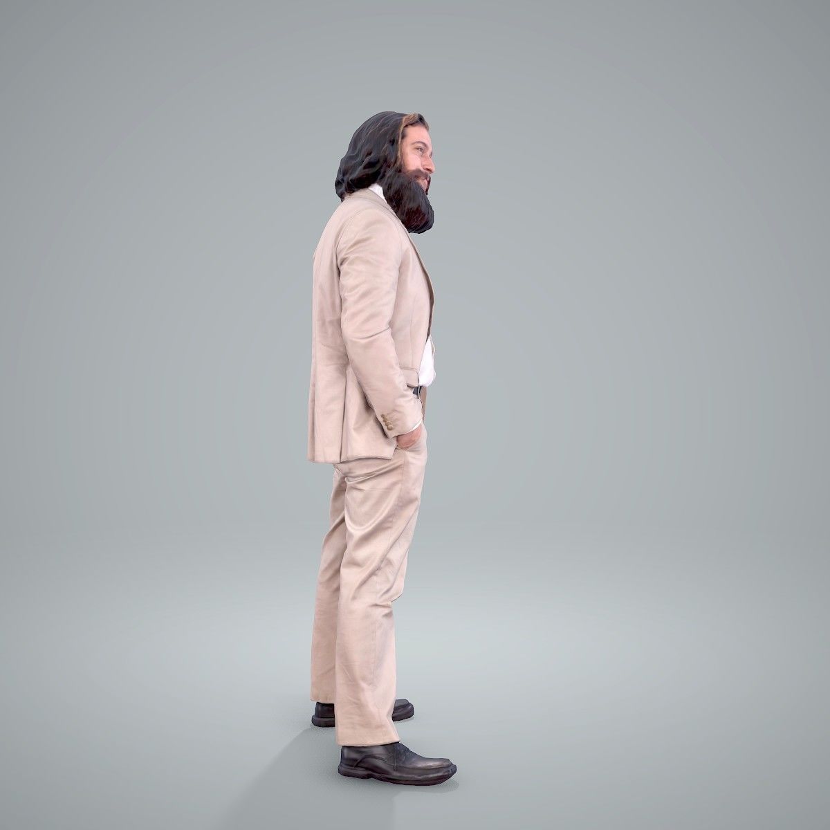 Classy Bearded Man with Brown Suit CMan0205-HD2-O01P01-S 3D model_60