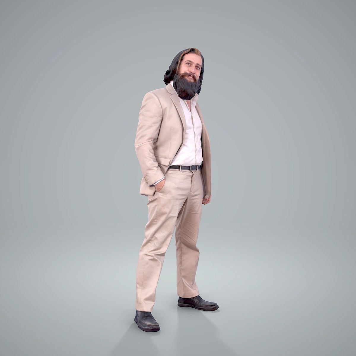 Classy Bearded Man with Brown Suit CMan0205-HD2-O01P01-S 3D model_1