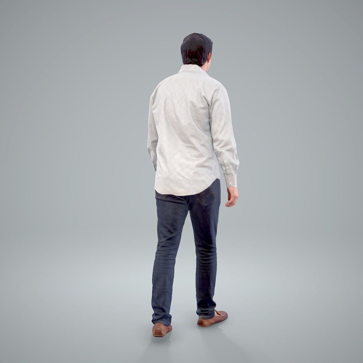 Casual Man Wearing Brown Moccasins CMan0204-HD2-O01P01-S 3D model_5