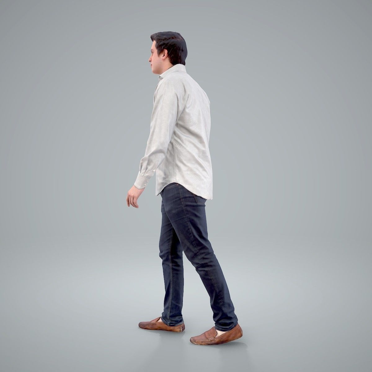 Casual Man Wearing Brown Moccasins CMan0204-HD2-O01P01-S 3D model_2