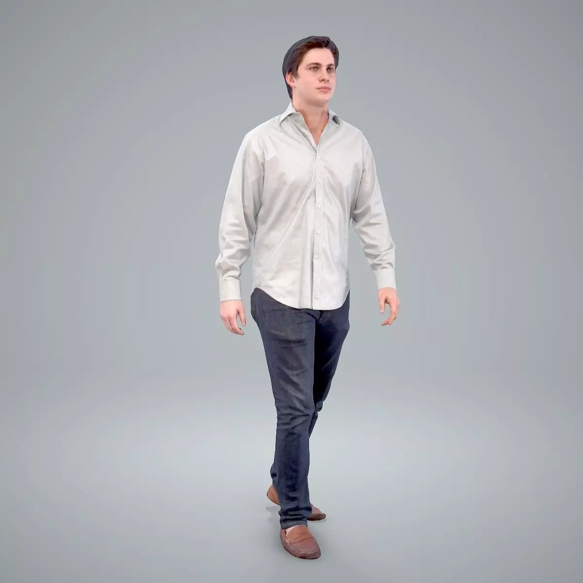 Casual Man Wearing Brown Moccasins CMan0204-HD2-O01P01-S 3D model_0