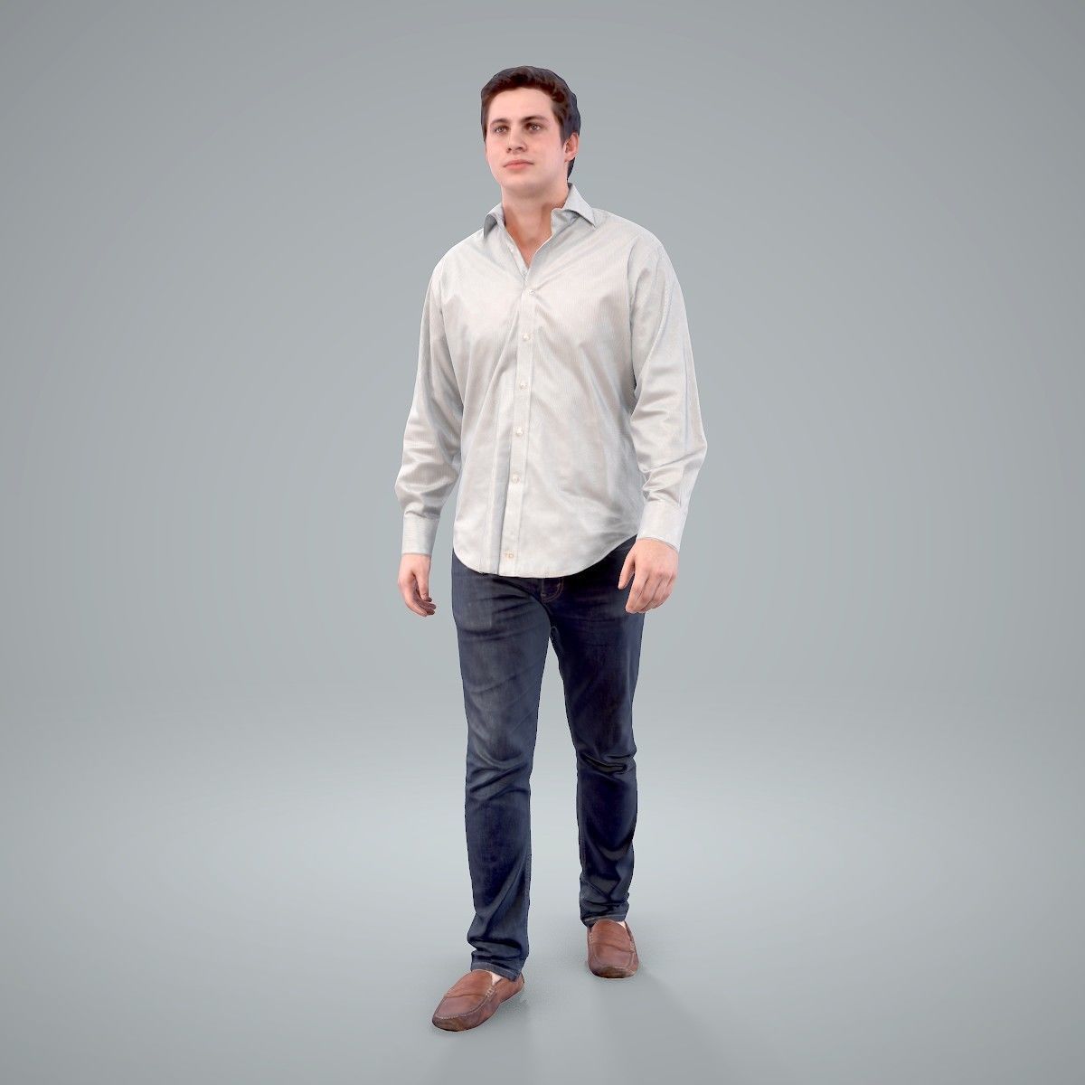 Casual Man Wearing Brown Moccasins CMan0204-HD2-O01P01-S 3D model_26