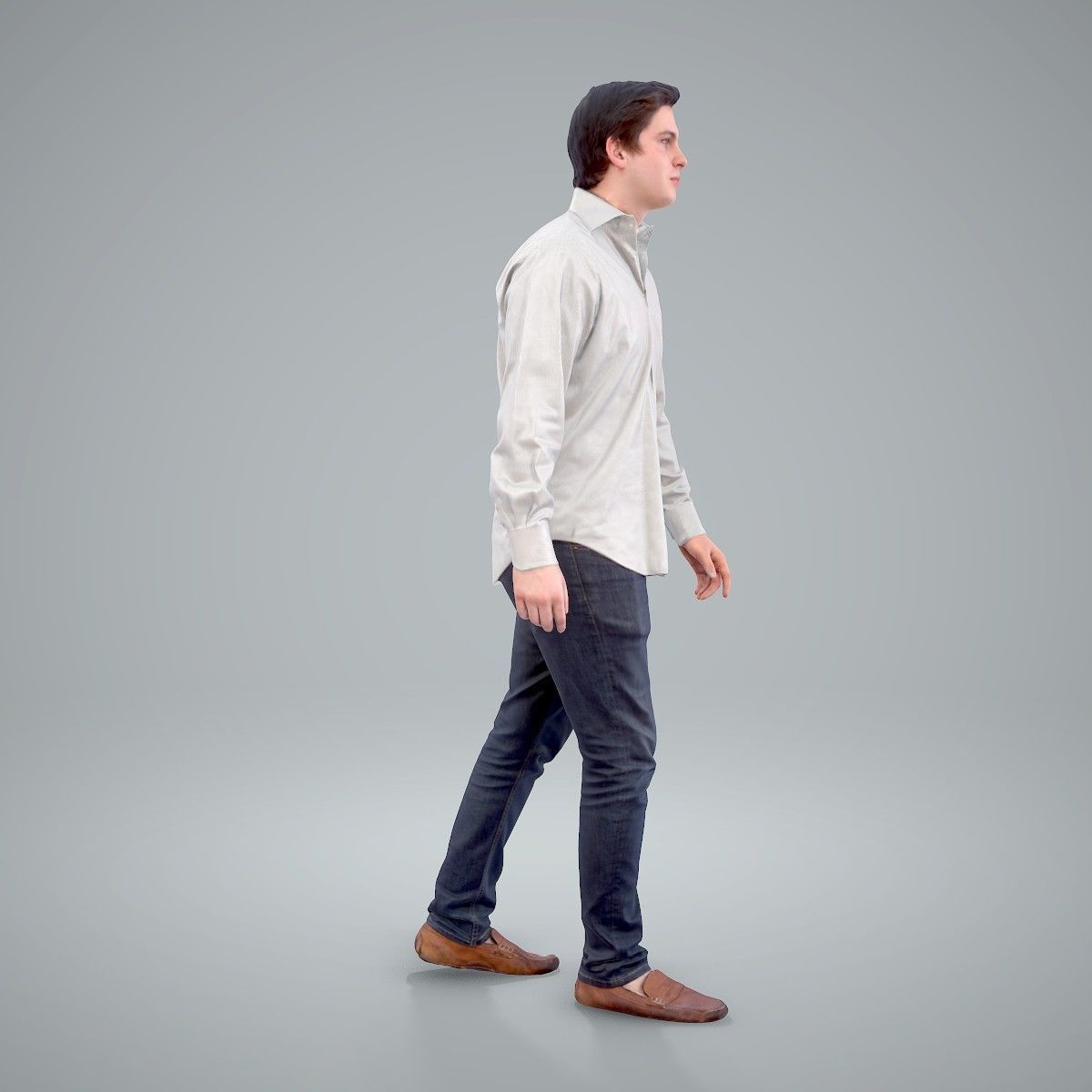 Casual Man Wearing Brown Moccasins CMan0204-HD2-O01P01-S 3D model_9