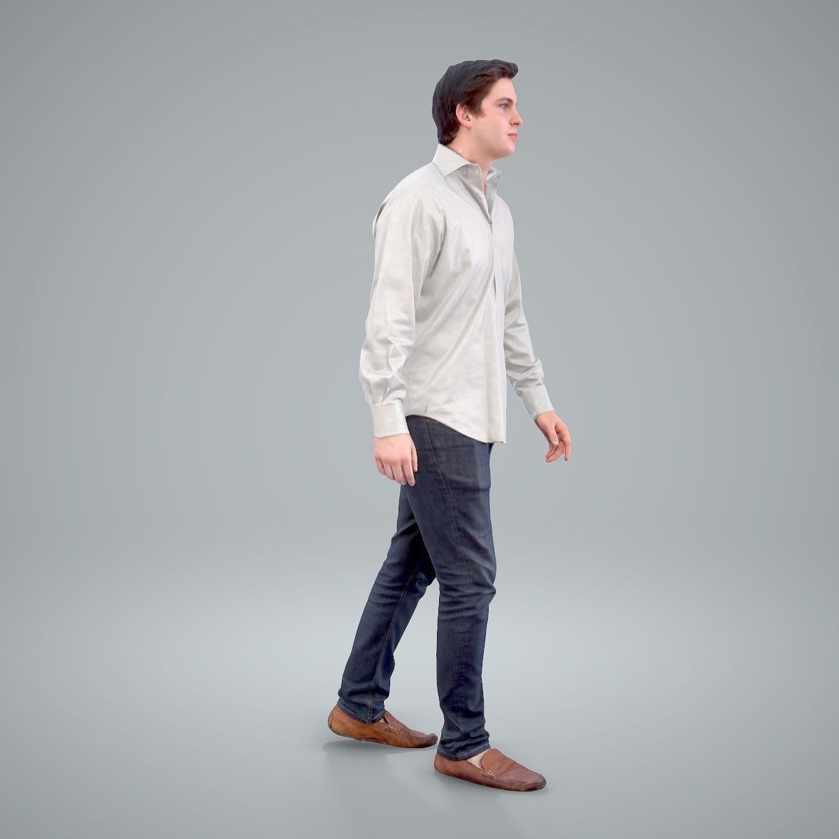 Casual Man Wearing Brown Moccasins CMan0204-HD2-O01P01-S 3D model_1