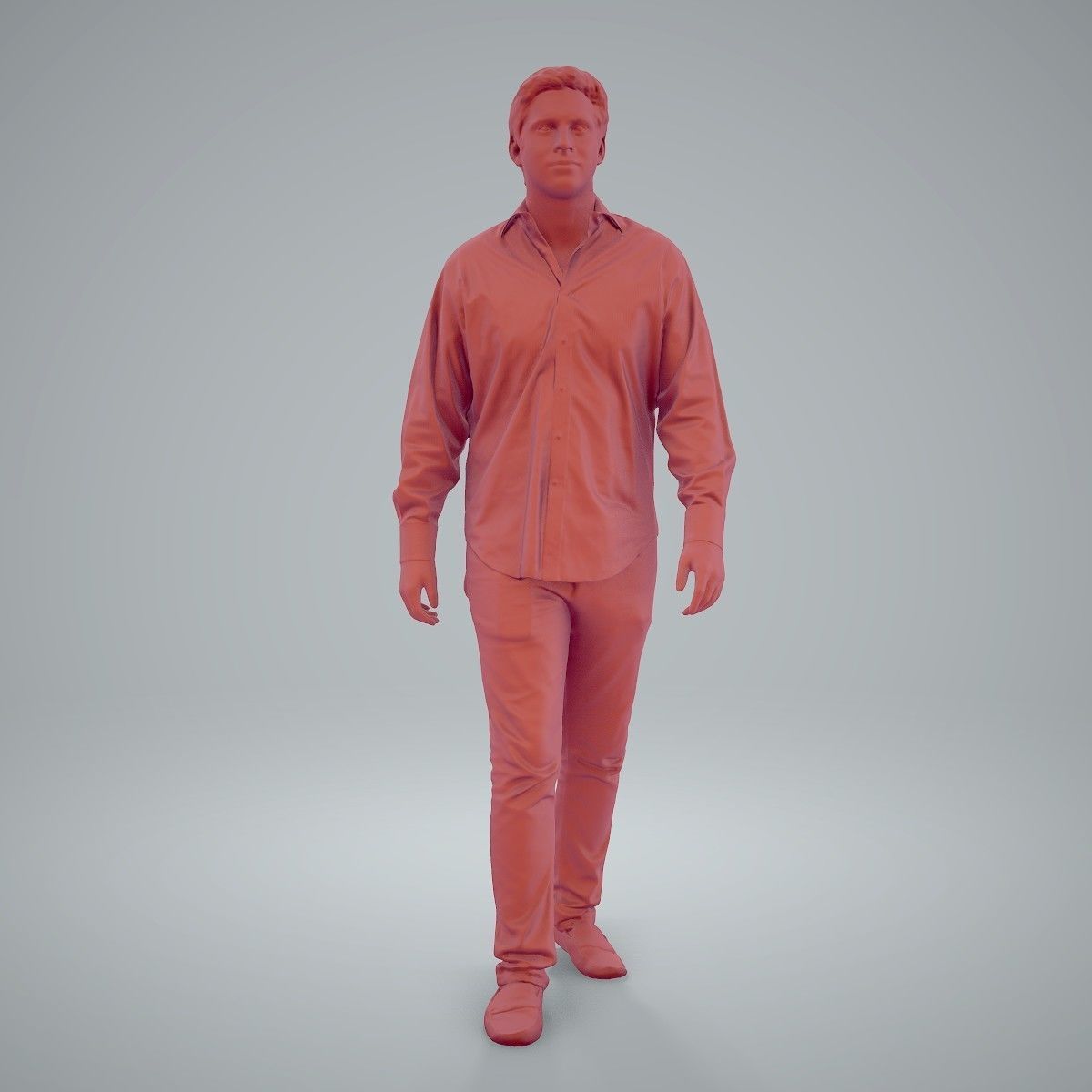 Casual Man Wearing Brown Moccasins CMan0204-HD2-O01P01-S 3D model_8