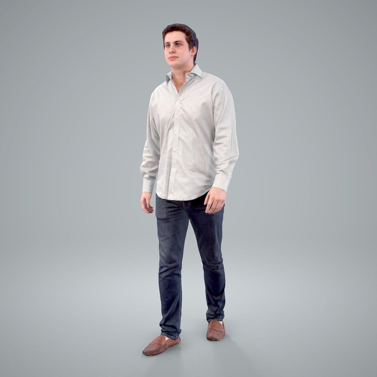 Casual Man Wearing Brown Moccasins CMan0204-HD2-O01P01-S 3D model_66