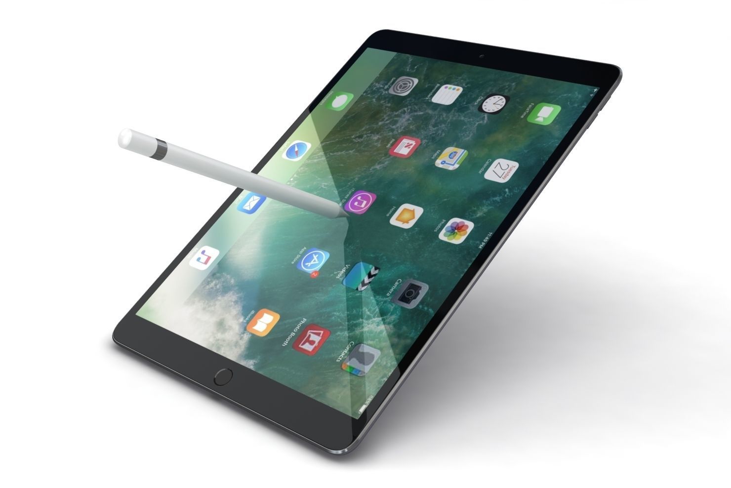 iPad Pro 10-5 2017 All Color with Pencil Low-poly 3D model_12