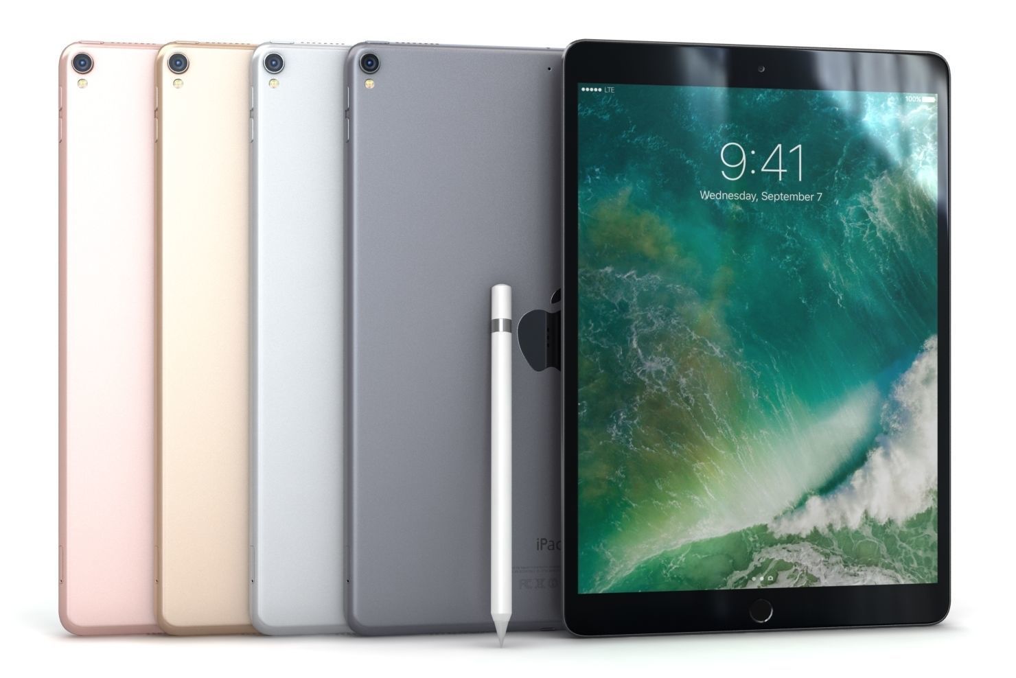 iPad Pro 10-5 2017 All Color with Pencil Low-poly 3D model_1