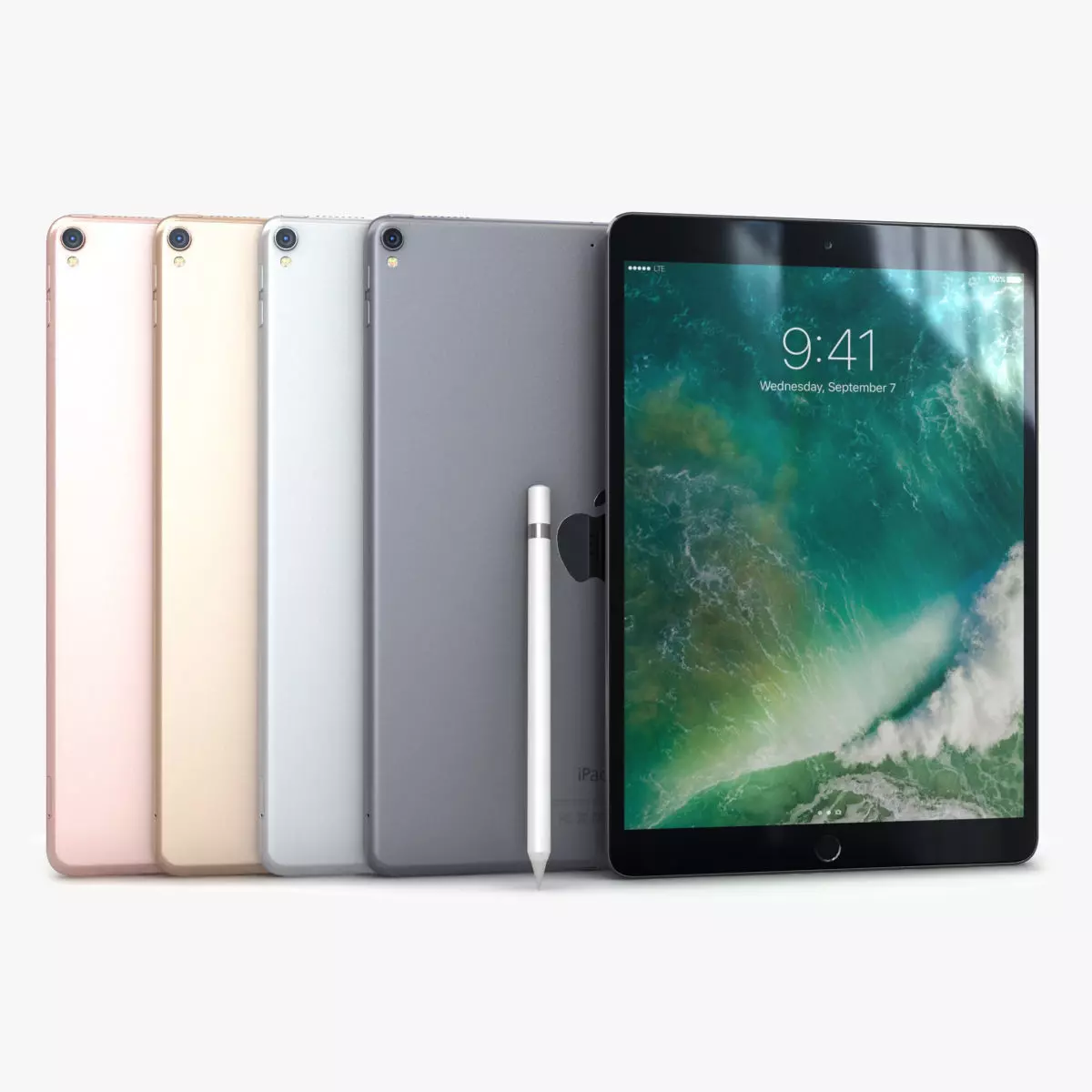 iPad Pro 10-5 2017 All Color with Pencil Low-poly 3D model_0