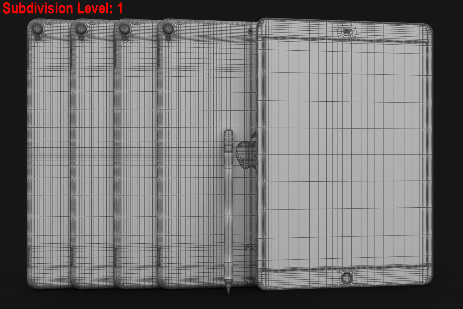 iPad Pro 10-5 2017 All Color with Pencil Low-poly 3D model_65