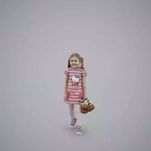 Blonde Little Girl with a Toy CGirl0004-HD2-O03P01-S 3D model