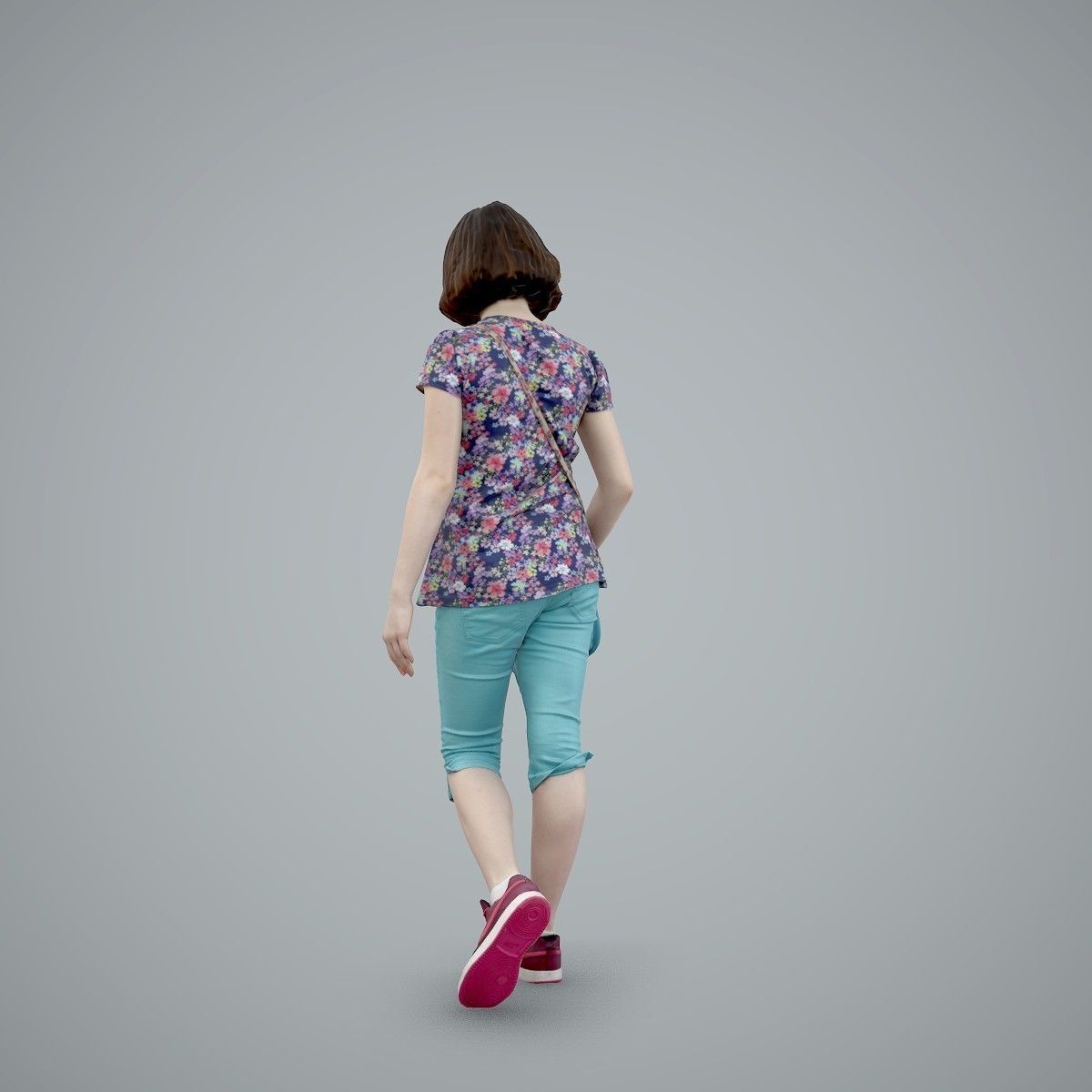 Girl Wearing Blue Shorts and Shoulderbag CGirl0005-HD2-O01P01-S 3D ...