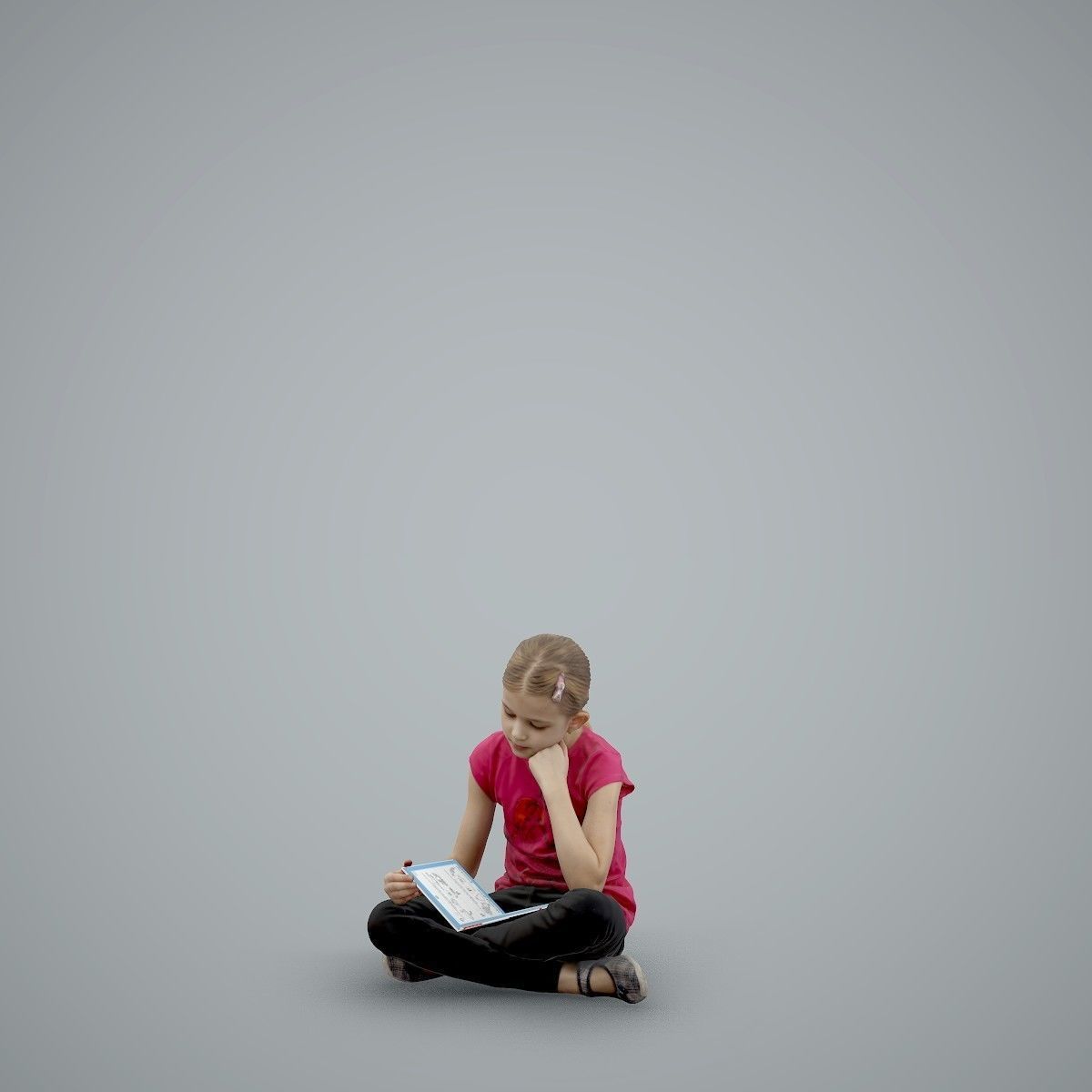 Sitting Girl Reading a Book CGirl0003-HD2-O01P01-S 3D model_1
