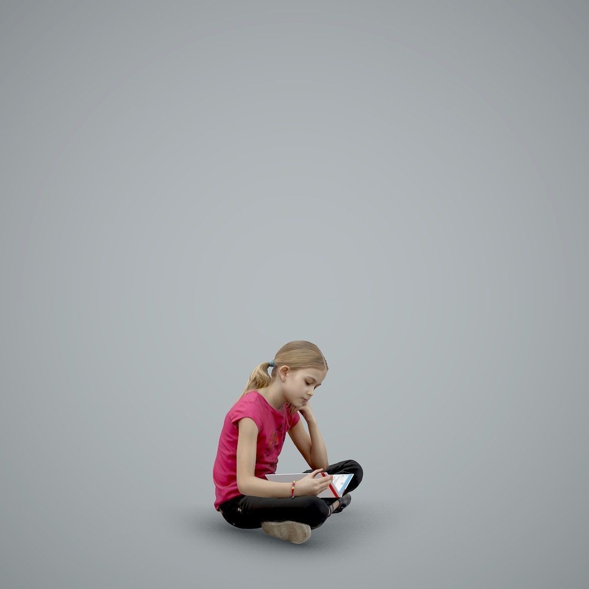 Sitting Girl Reading a Book CGirl0003-HD2-O01P01-S 3D model_2