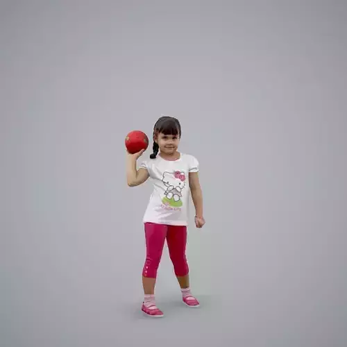 Playful Girl with a Red Ball CGirl0001-HD2-O02P01-S