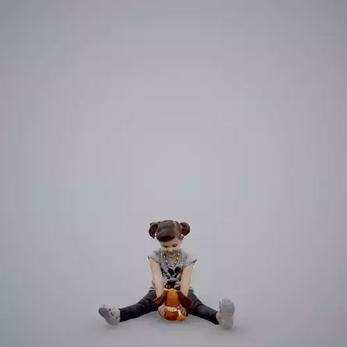 Sitting Playful Girl with a Toy CGirl0001-HD2-O01P01-S