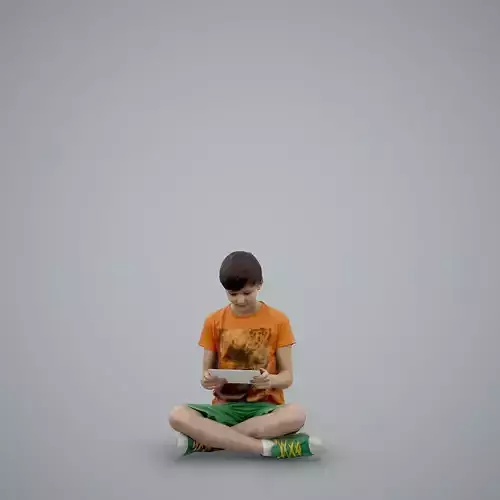 Sitting Boy Playing on Tablet CBoy0004-HD2-O01P01-S