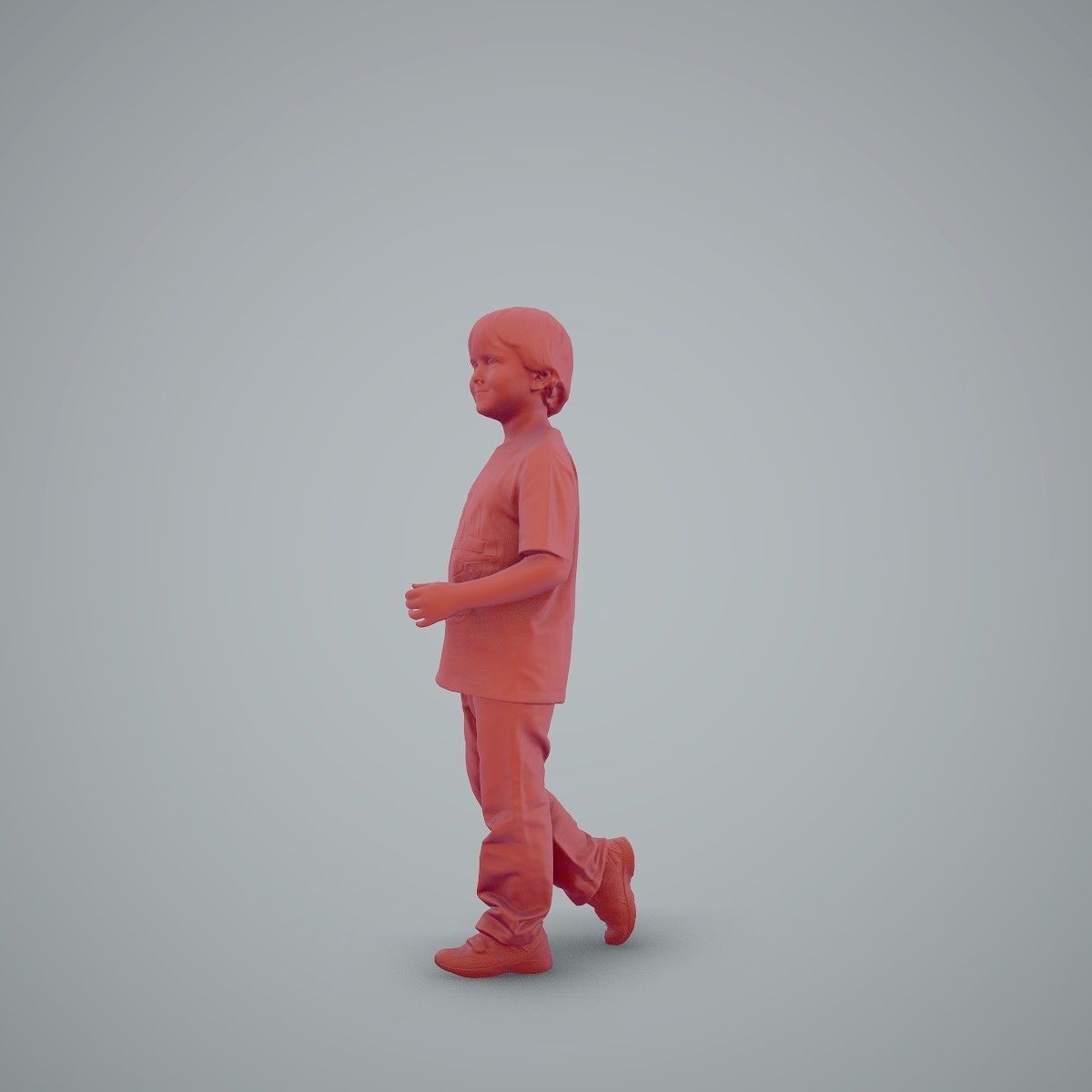 Casual Standing Boy Wearing Red T-Shirt CBoy0002-HD2-O03P01-S 3D model_6