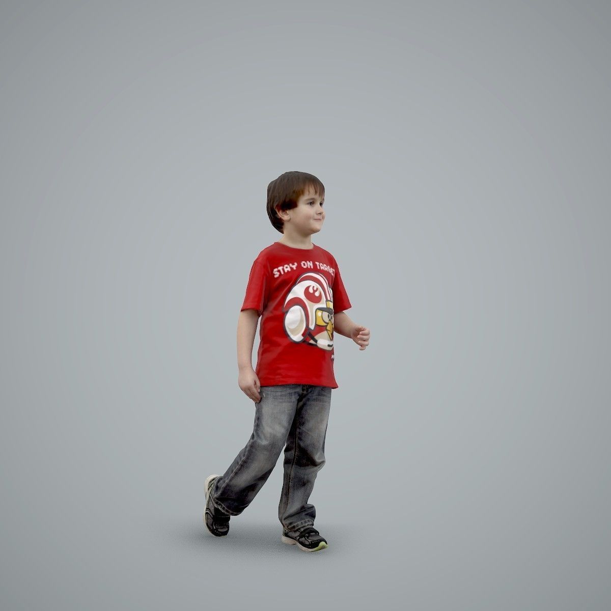 Casual Standing Boy Wearing Red T-Shirt CBoy0002-HD2-O03P01-S 3D model_1