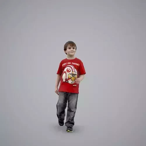 Casual Standing Boy Wearing Red T-Shirt CBoy0002-HD2-O03P01-S 3D model