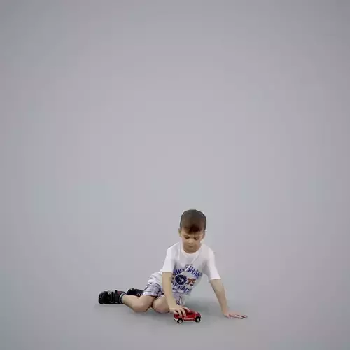 Sitting Boy  Playing with Toy Car CBoy0001-HD2-O01P01-S 3D model
