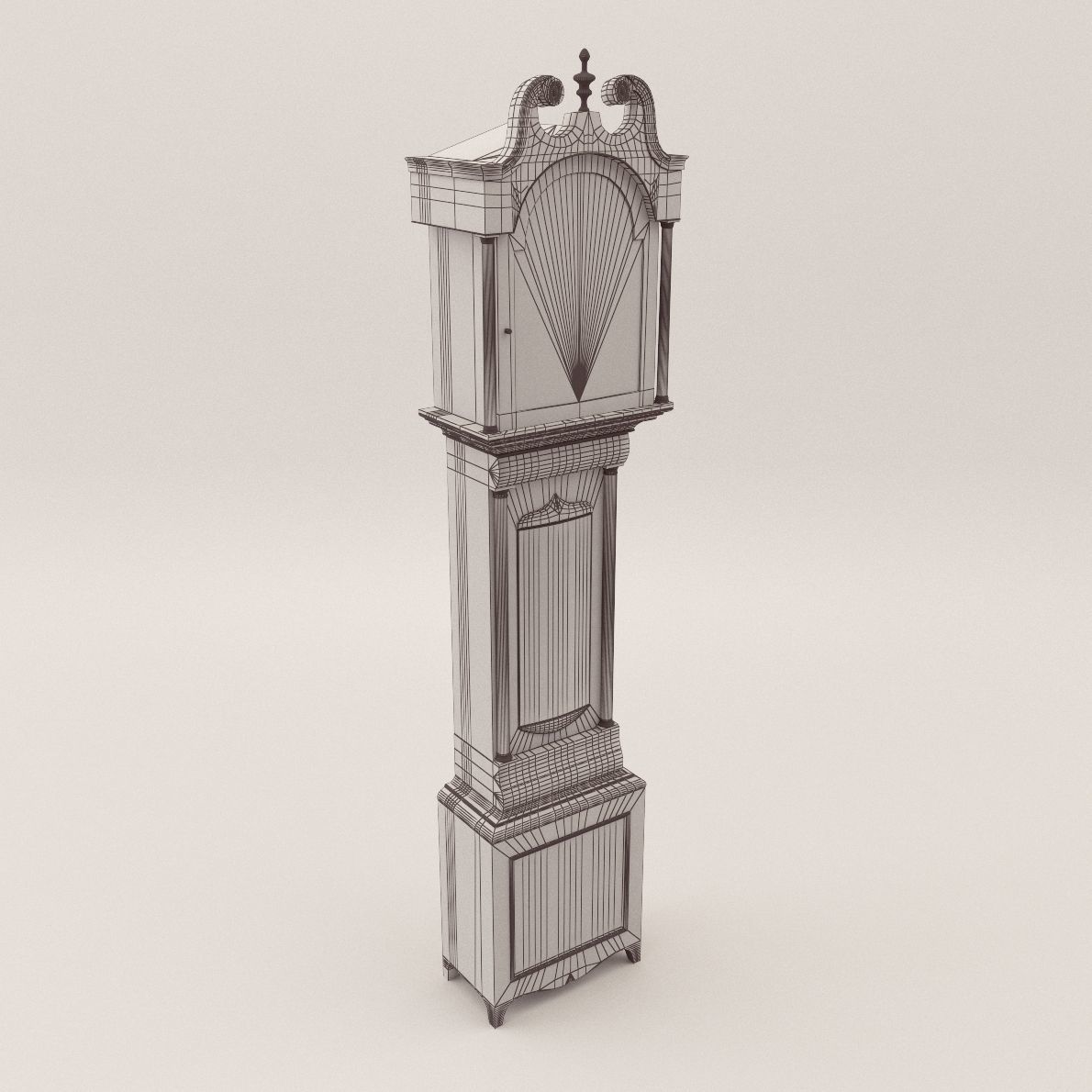 Long case clock - England - late 18th century 3D model_2