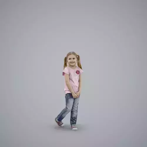 Shy Little Blonde Girl with Pink T-Shirt CGirl0004-HD2-O02P01-S