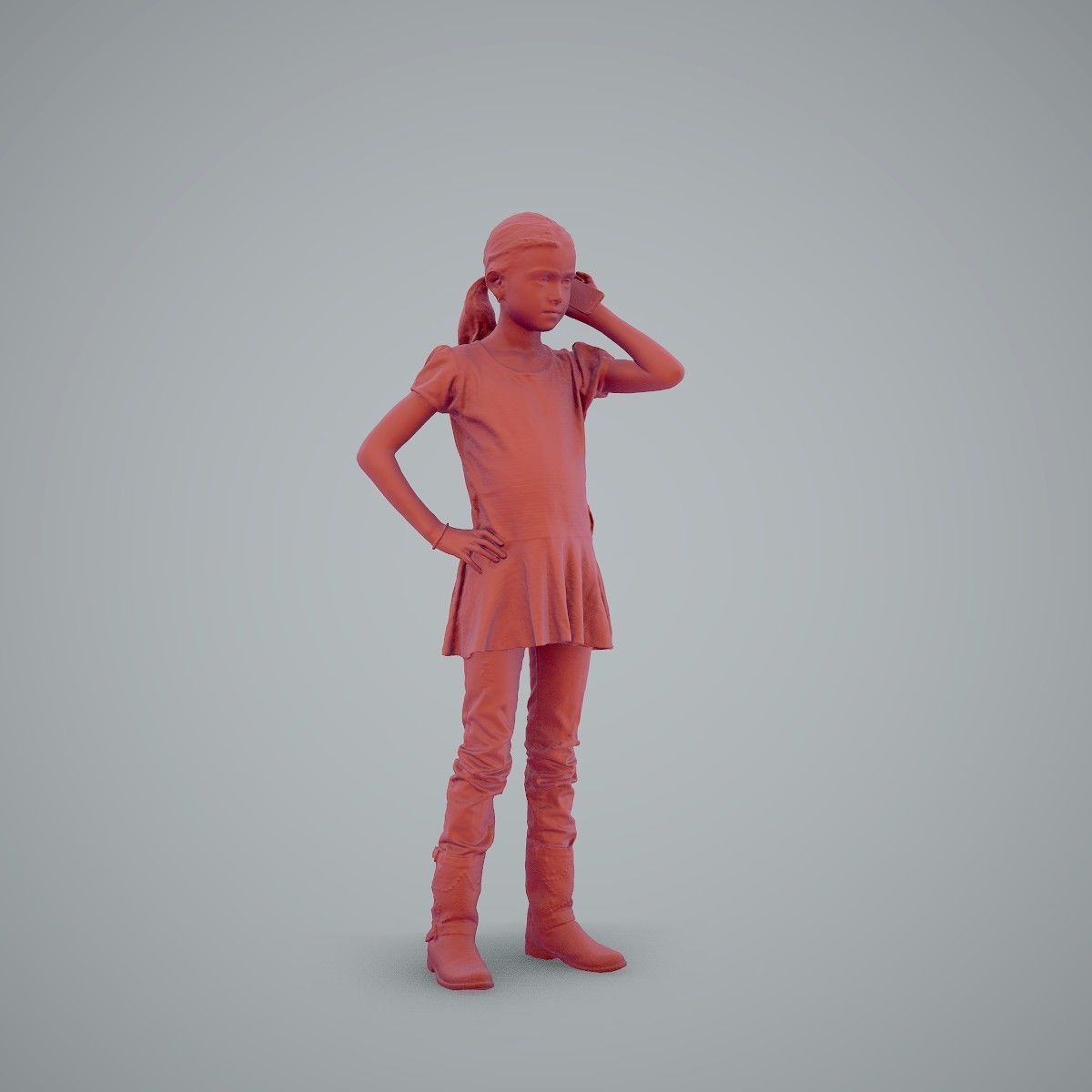 Standing Casual Girl Talking on the Phone CGirl0003-HD2-O02P01-S 3D model_59