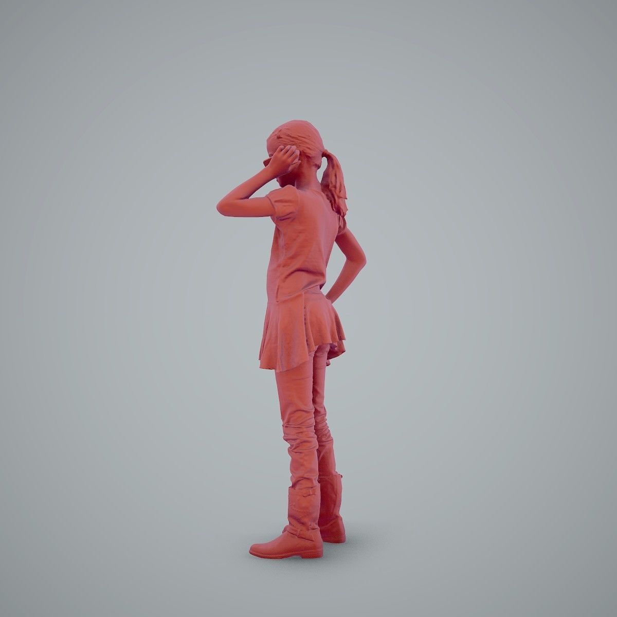 Standing Casual Girl Talking on the Phone CGirl0003-HD2-O02P01-S 3D model_10